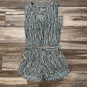 Anthropologie ETT Taia Safari Romper Womens Size 2 Green Sleeveless